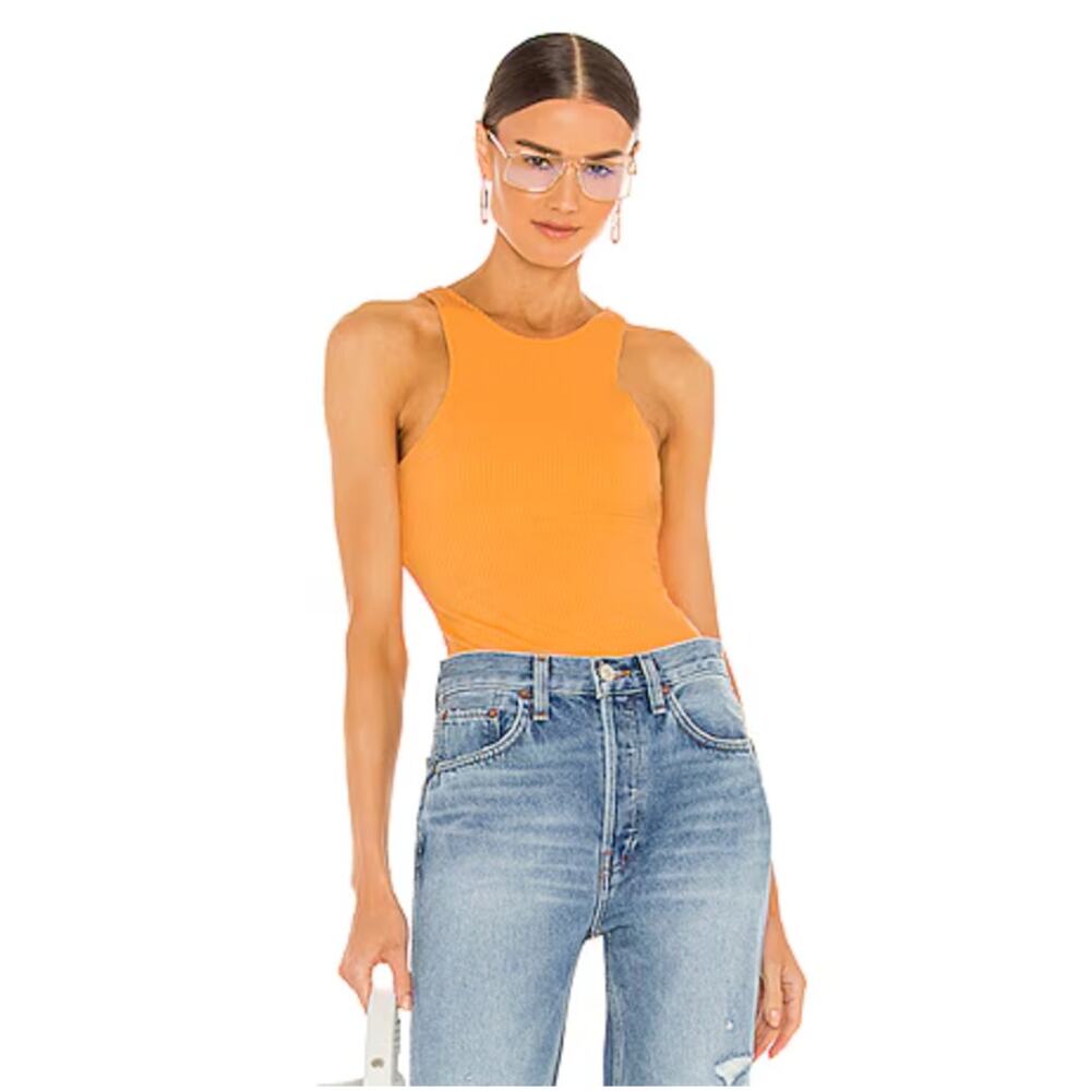 The Range Braided Ribbed Bodysuit In Sunrise